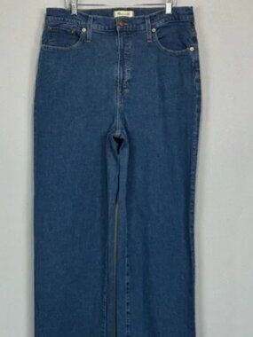Madewell Jeans Women 31 Blue Perfect Vintage Wide Leg High Waist Stretch Denim